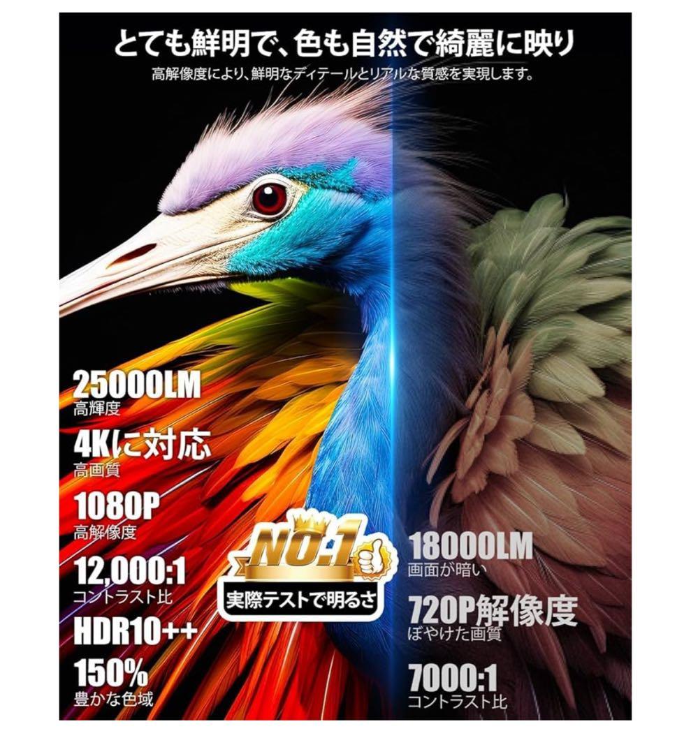 プロジェクター 家庭用【25000LM・BluetoothリモコンAndroid