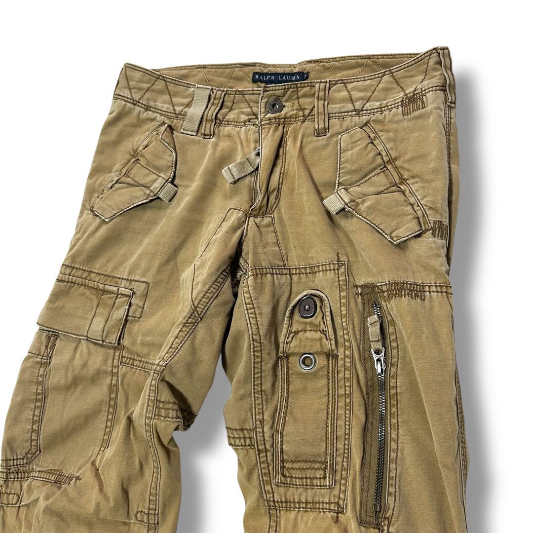ラルフローレン パラシュート カーゴ パンツ ミリタリー ブラウン サイズ7