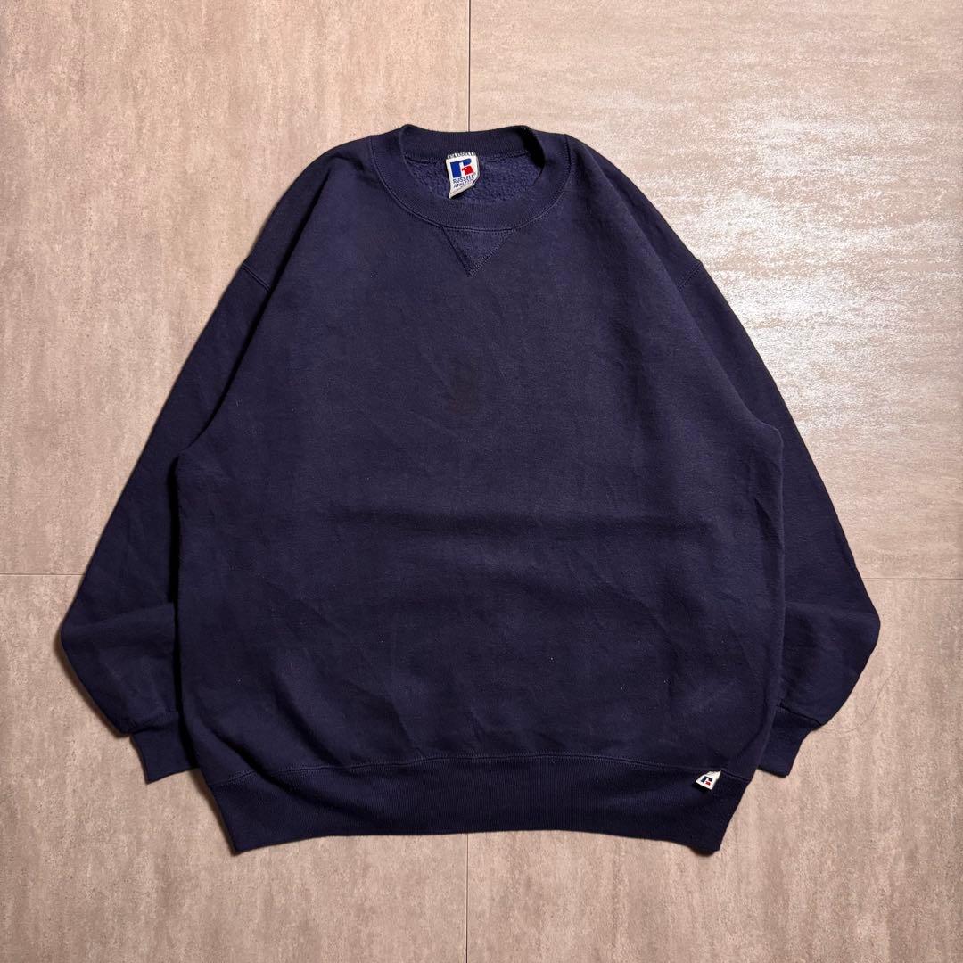 【90's】USA製 RUSSELLATHLETIC ネイビー無字スウェットXL