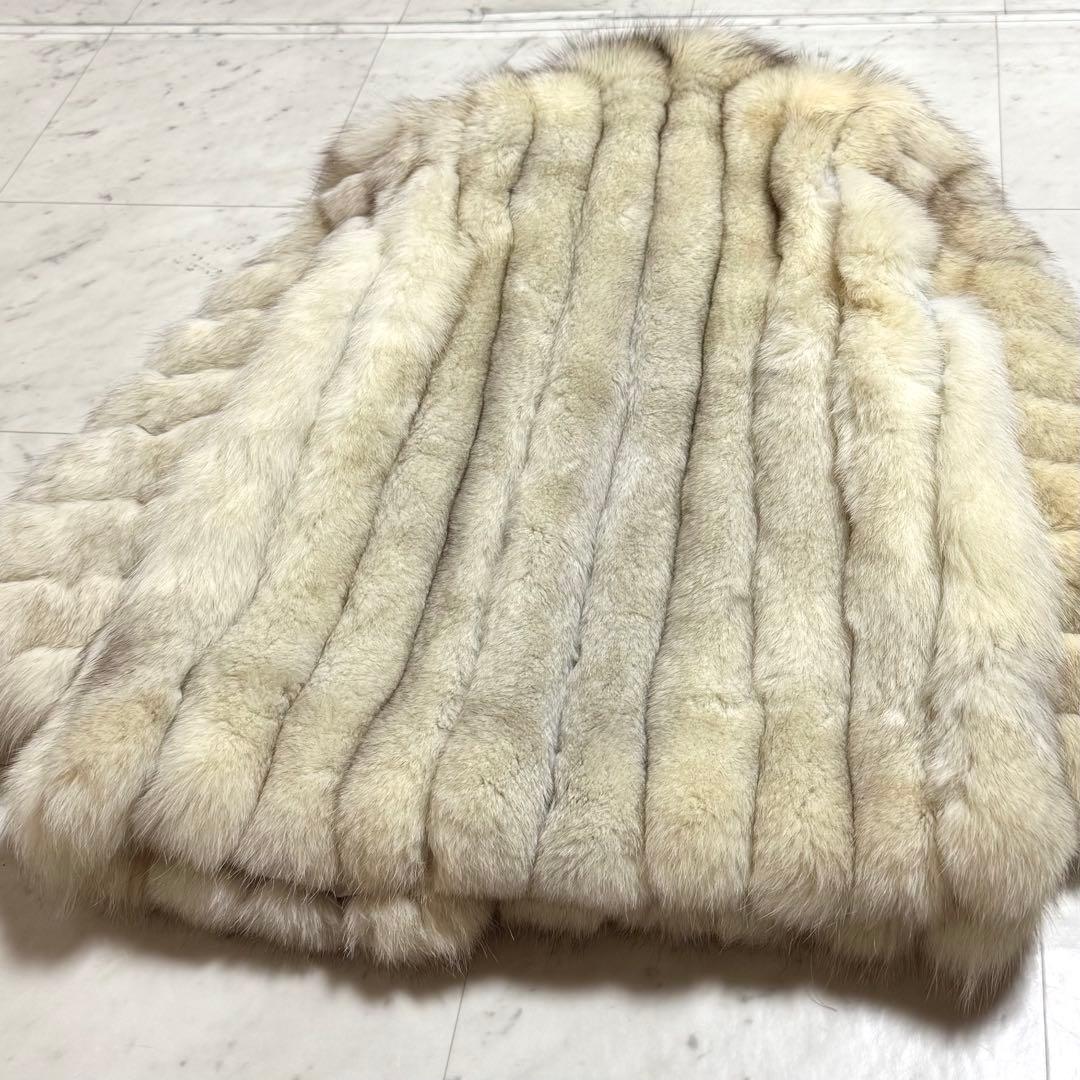 SAGA FOX 毛皮コート フォックスファー 銀サガ アイボリー 13号