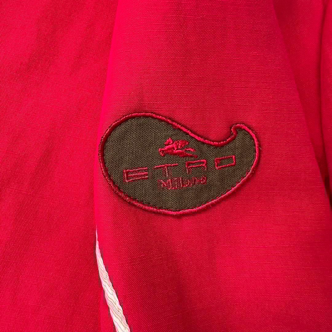 良品　ETRO エトロ　リネンジャケット　麻　レッド テーラードジャケット 44