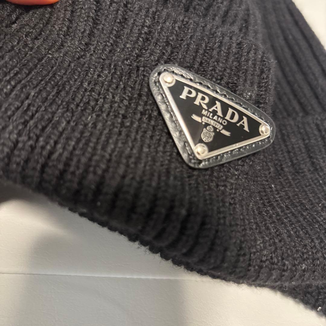 PRADA ブラック ニット帽 XL