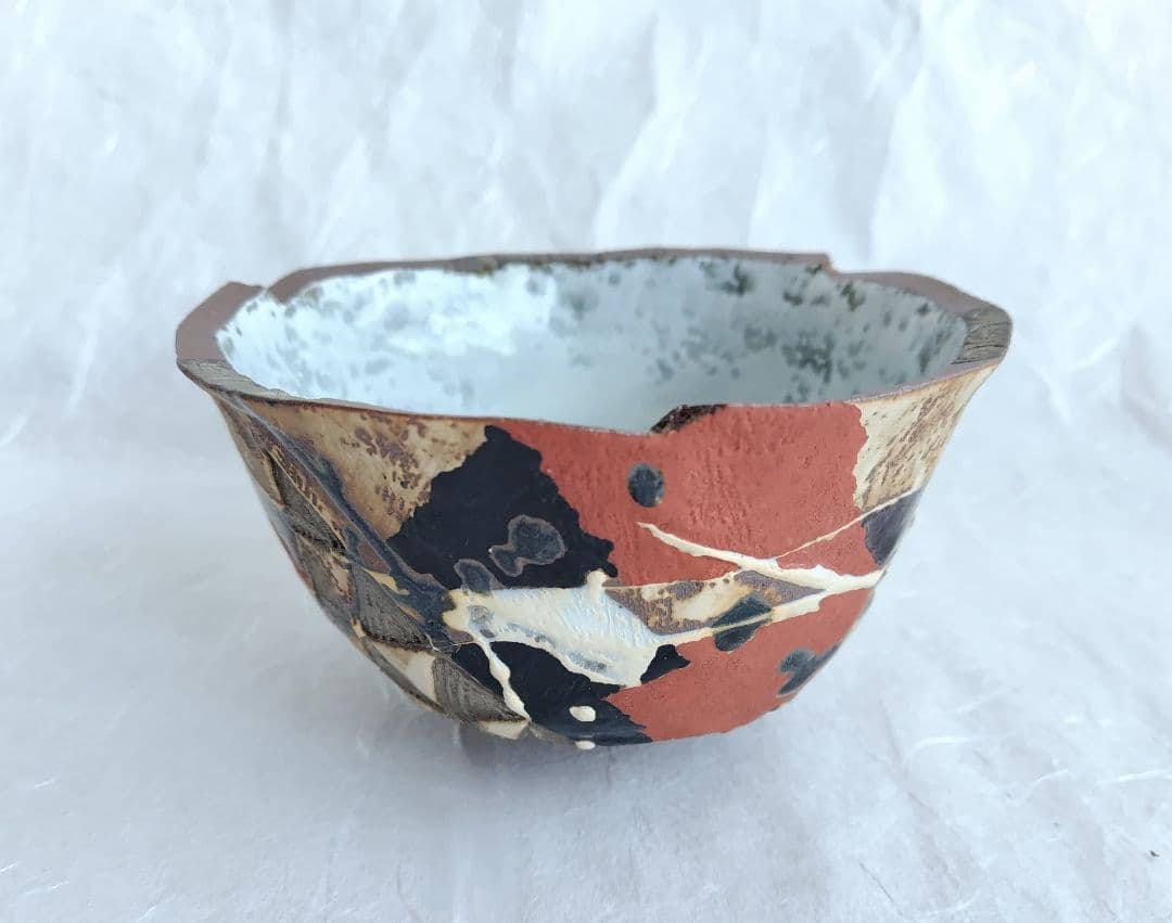 彩文茶碗 (熊本義孝 作) 未使用 新品同様