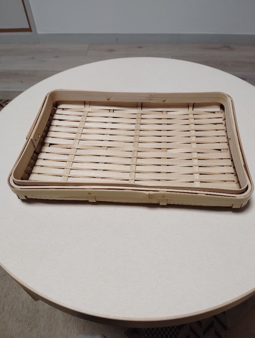 白竹かご（大）蓋付き