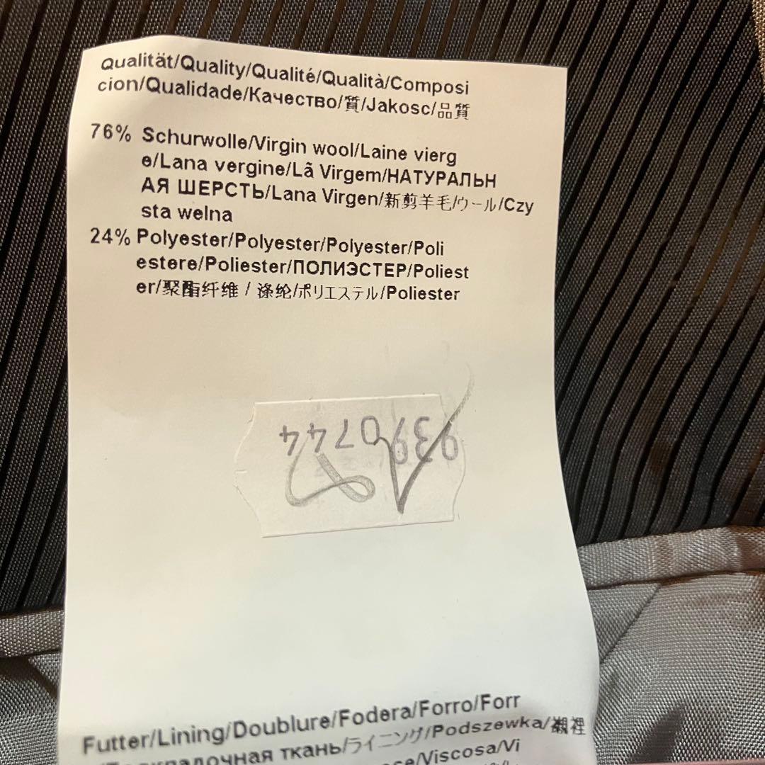 HUGO BOSS ボス黒縞柄ビジネススーツ48サイズ2B(送料込み)タグ付き