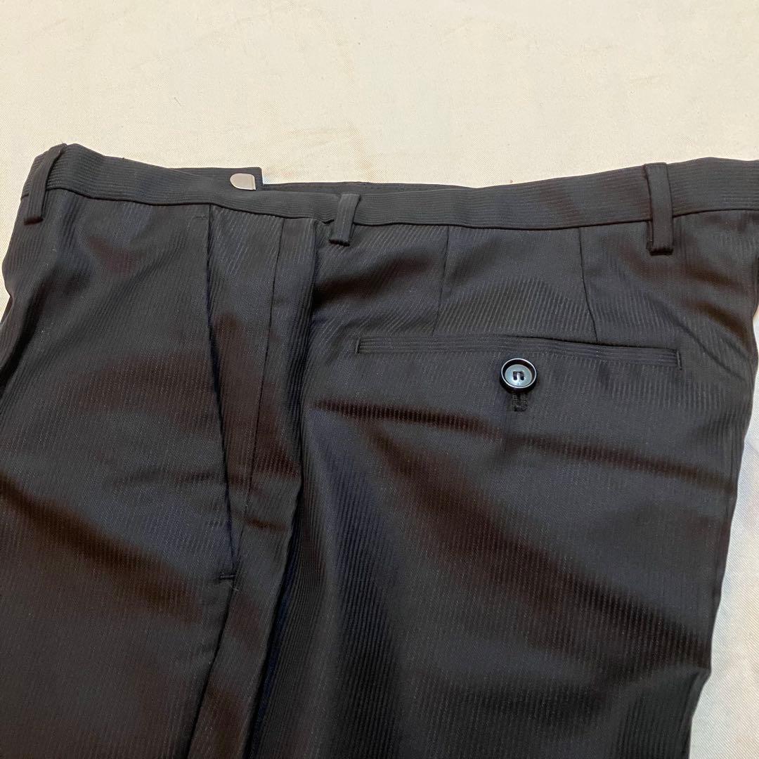 HUGO BOSS ボス黒縞柄ビジネススーツ48サイズ2B(送料込み)タグ付き