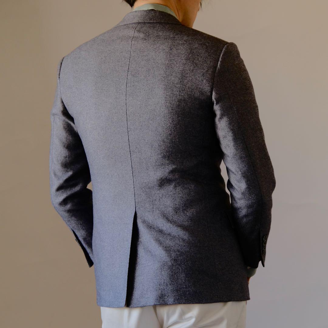 BrioniブリオーニシルクカシミアフラノジャケットPARLAMENTO青46