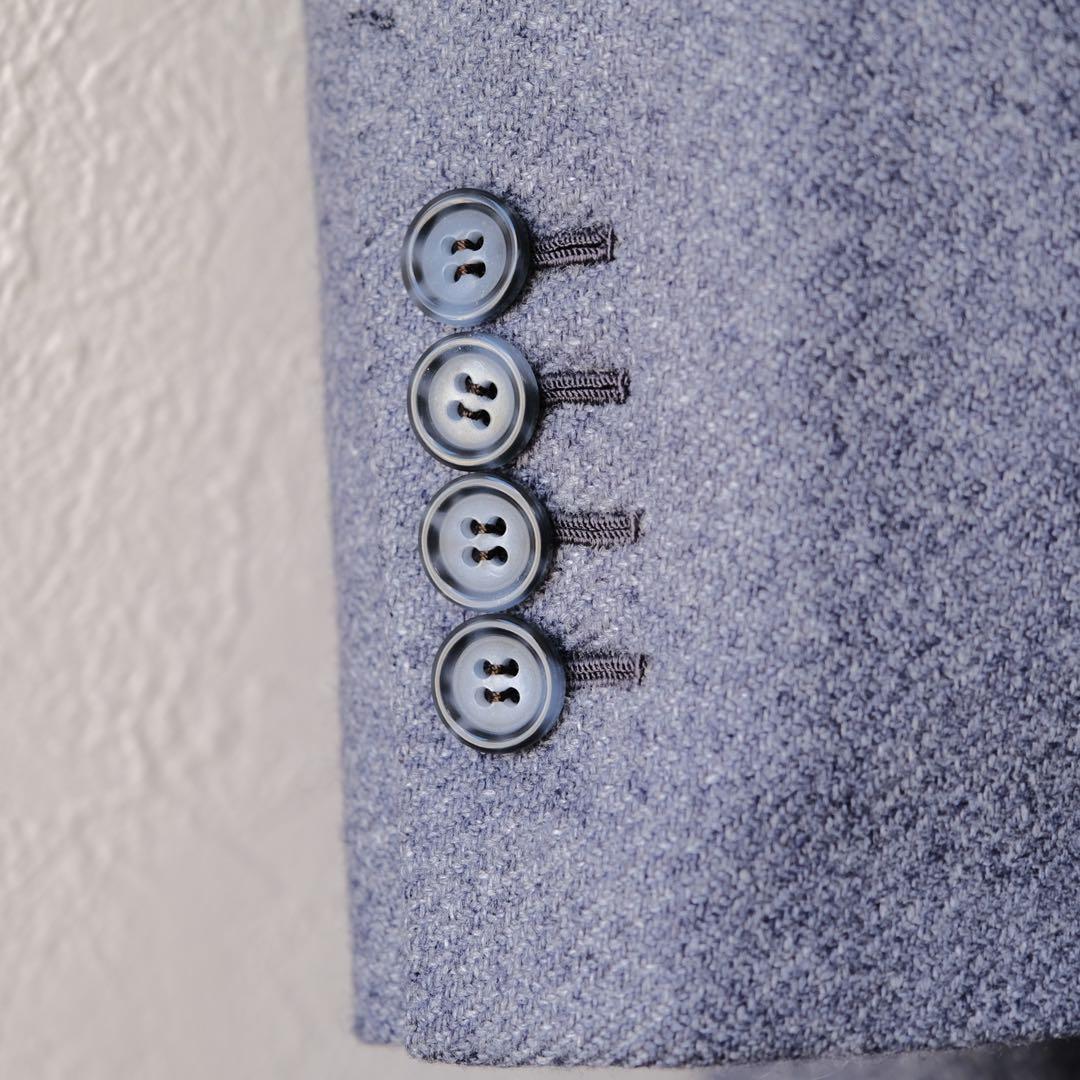 BrioniブリオーニシルクカシミアフラノジャケットPARLAMENTO青46