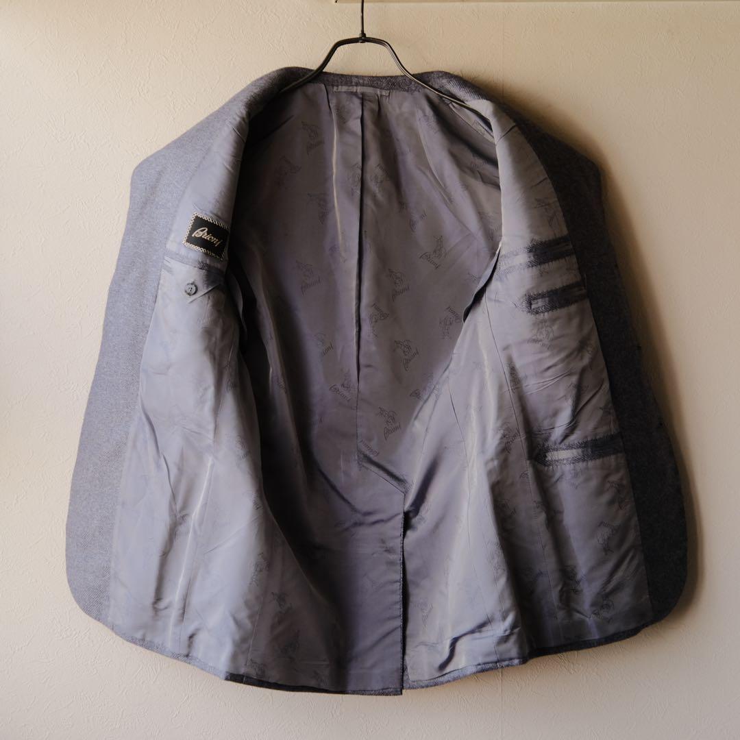 BrioniブリオーニシルクカシミアフラノジャケットPARLAMENTO青46