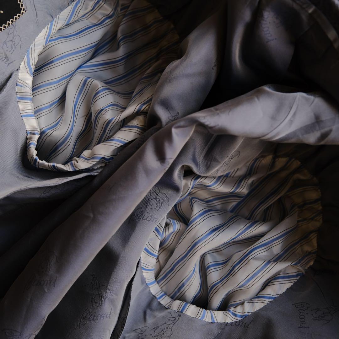 BrioniブリオーニシルクカシミアフラノジャケットPARLAMENTO青46