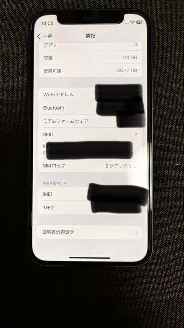 海外版　iPhone 12 mini シャッター消音　アメリカ Simフリー