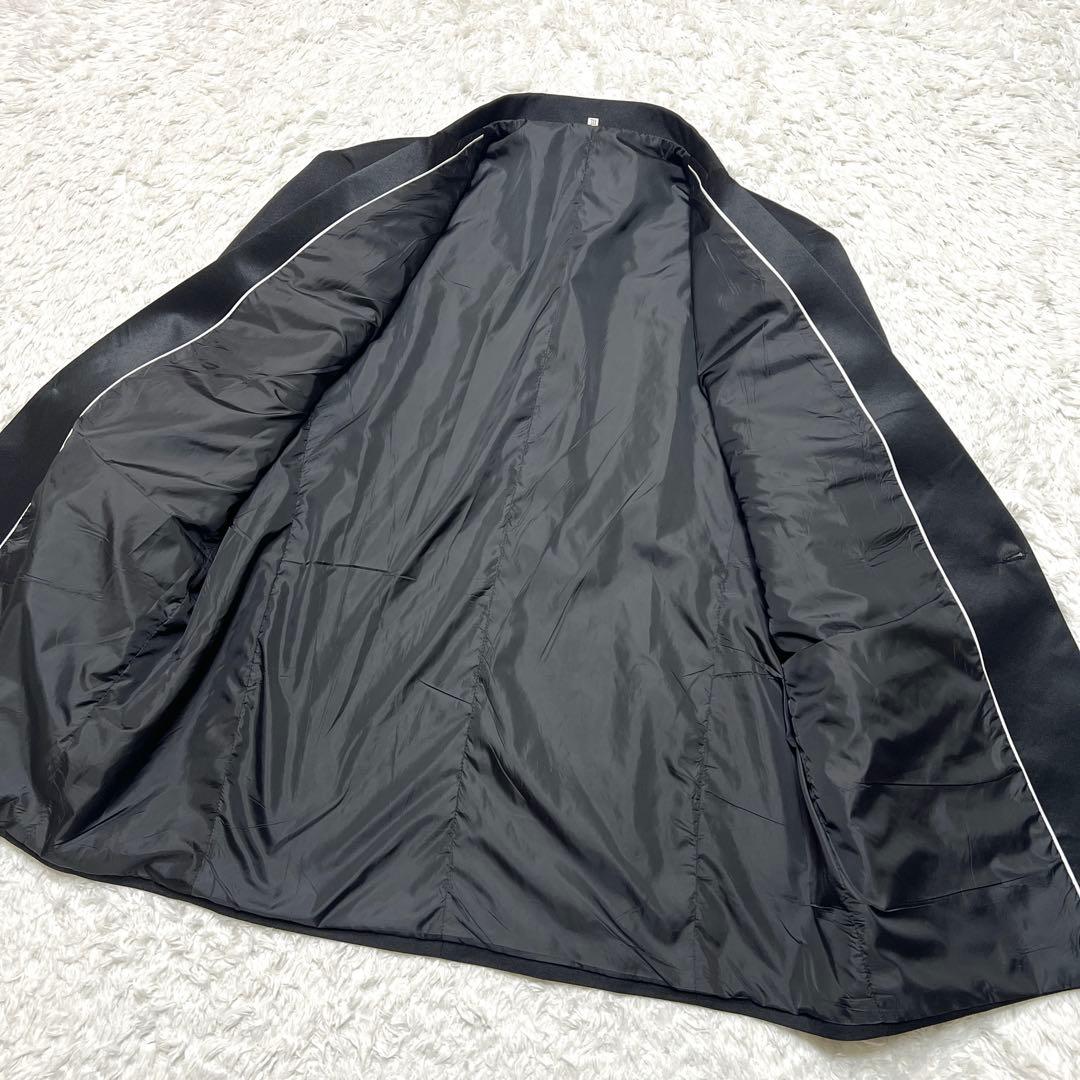 【主役級】ビジュー花柄刺繍 メンズテーラードジャケット XXL ステージ衣装 黒