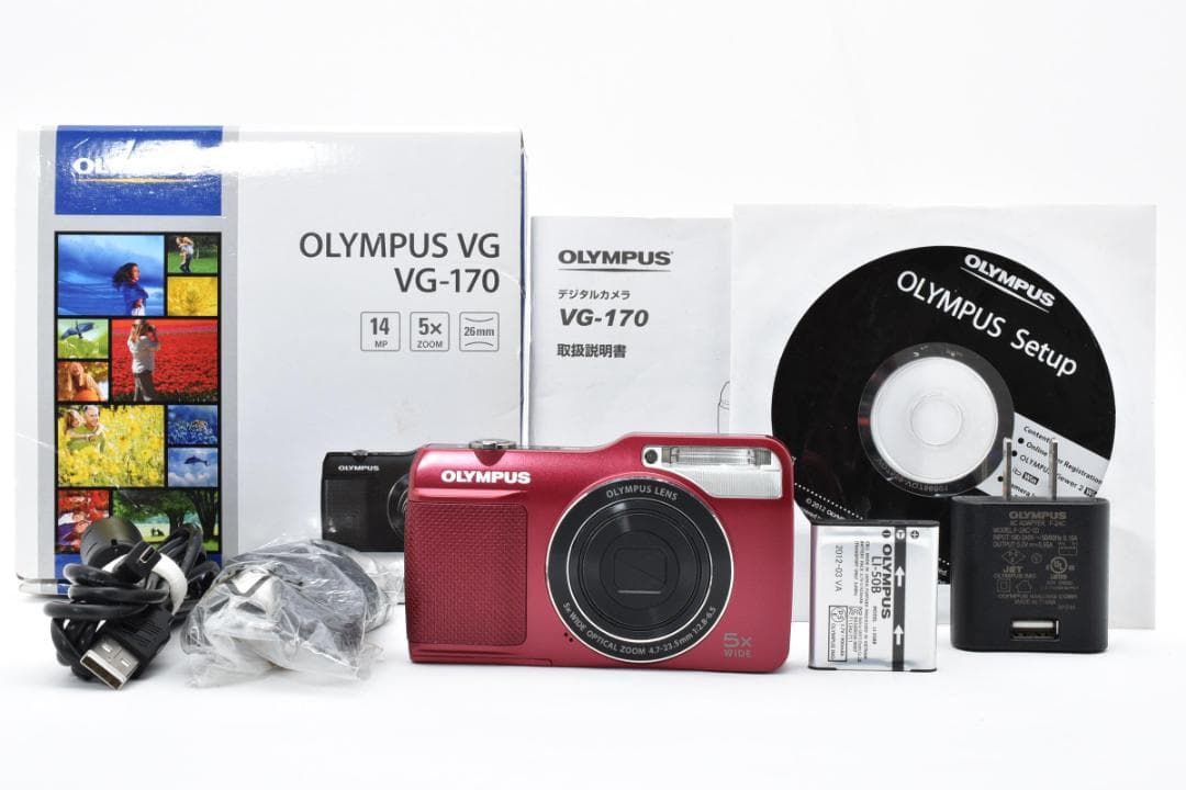 ■ 美品 ■ オリンパス　OLYMPUS VG-170 レッド ≪付属品多数≫