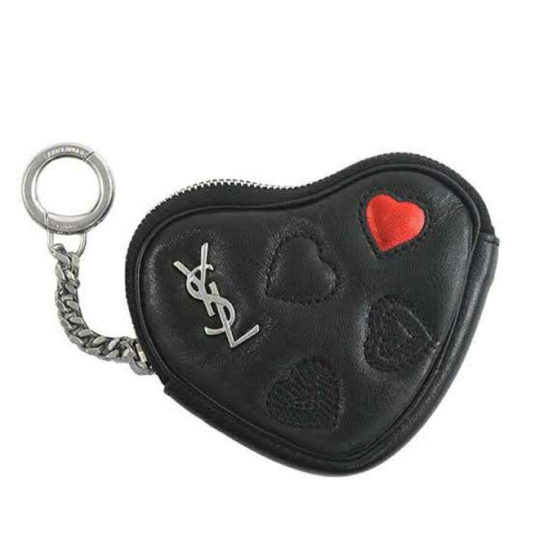 サンローラン　ハートモチーフ ケース キーリング バッグチャーム