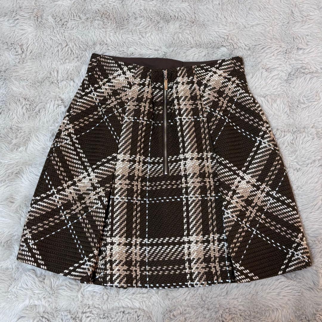 【SNIDEL】Sustainable ロービングチェックミニスカート ブラウン