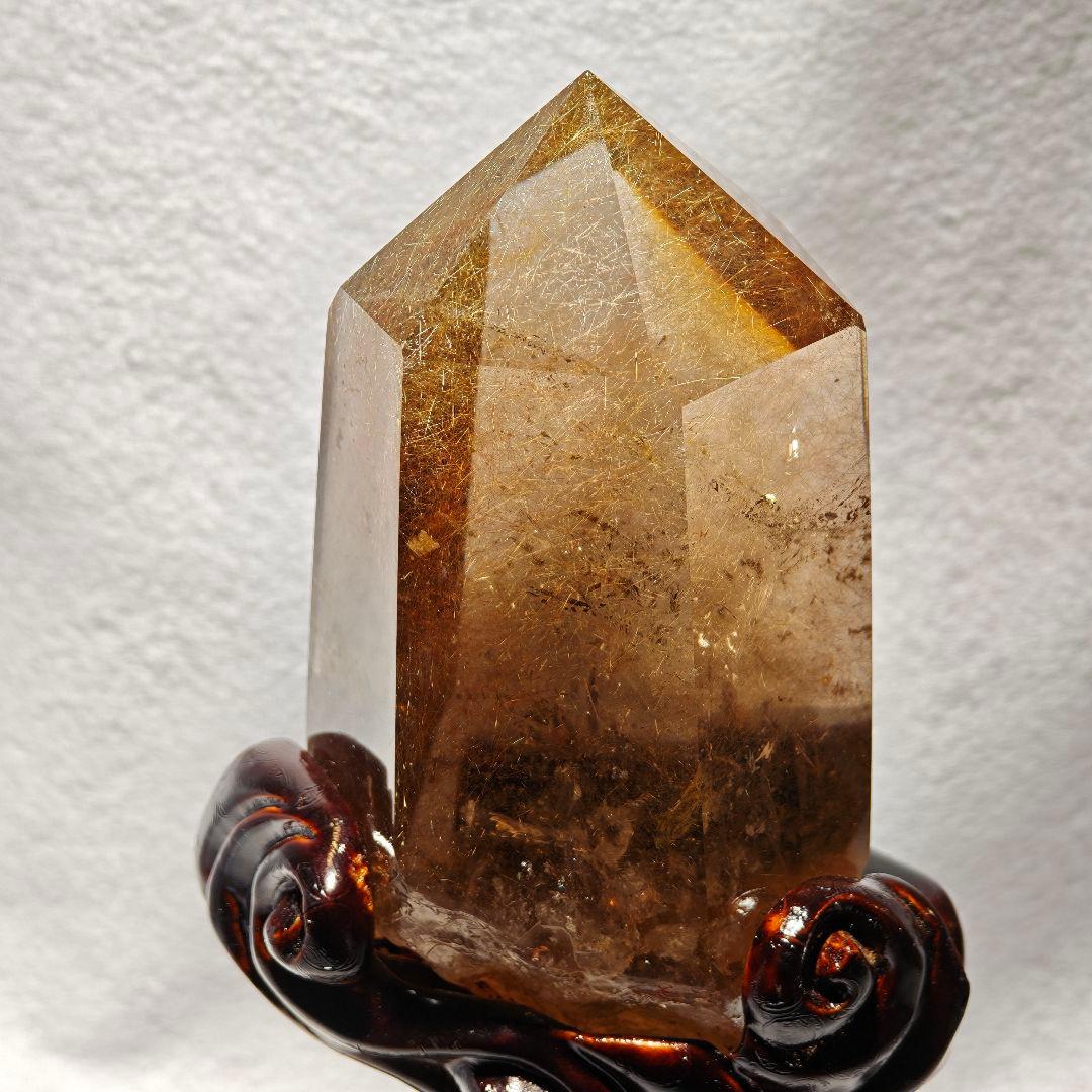 【1キロ超】ゴールドルチルクォーツ クリスタルタワー 天然石 金針