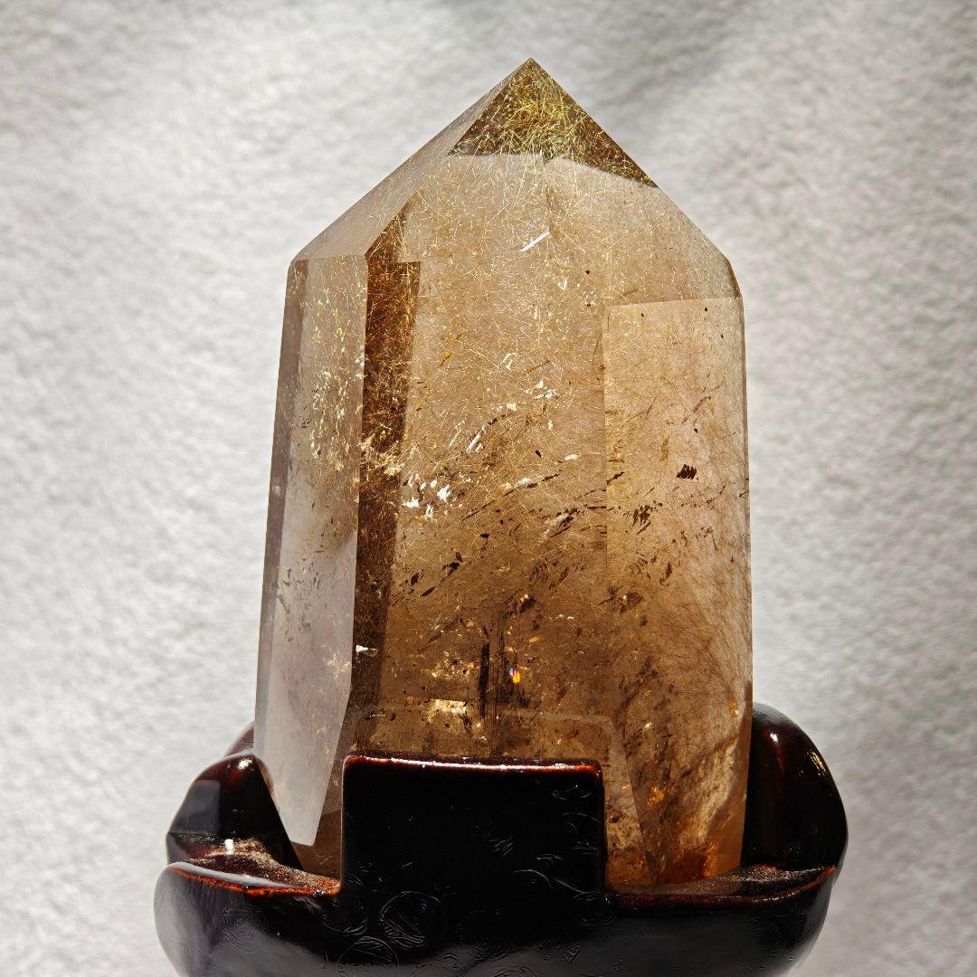 【1キロ超】ゴールドルチルクォーツ クリスタルタワー 天然石 金針