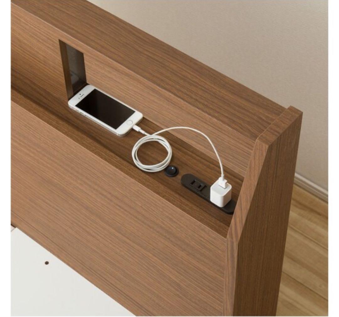 ニトリ クイーン Q ベットフレーム 収納・コンセント付　アザン3浅型