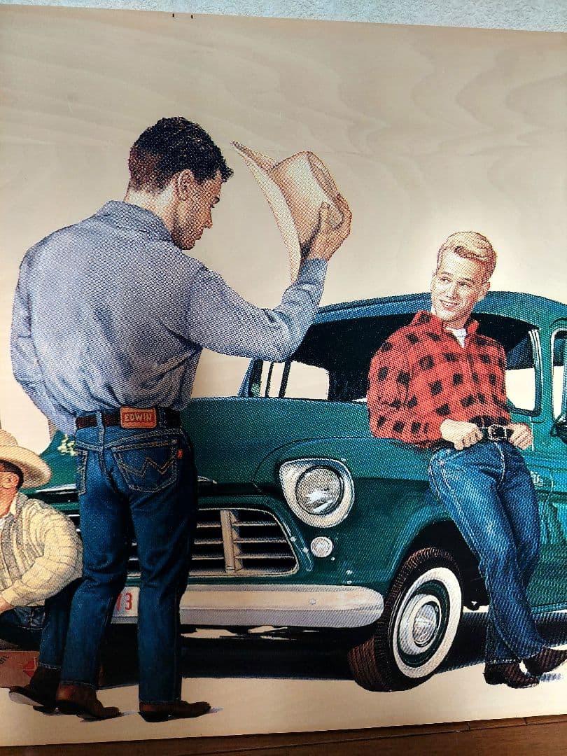 エドウィン【EDWIN 】販促木製看板　大型サイズ　1,298mm