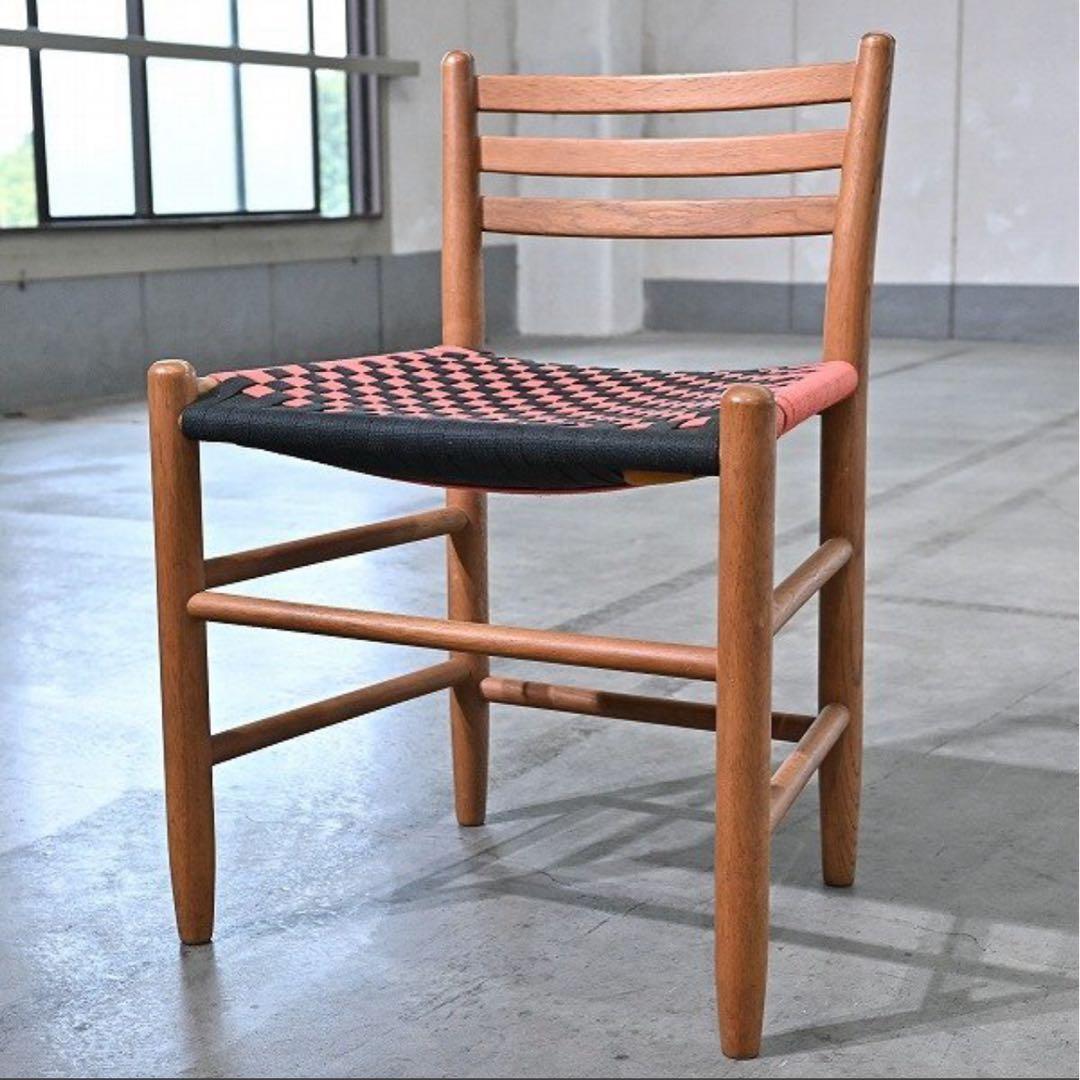 ★ダイニングチェア オーク無垢材 チェック柄_カリモク Yチェア 広松 日進★