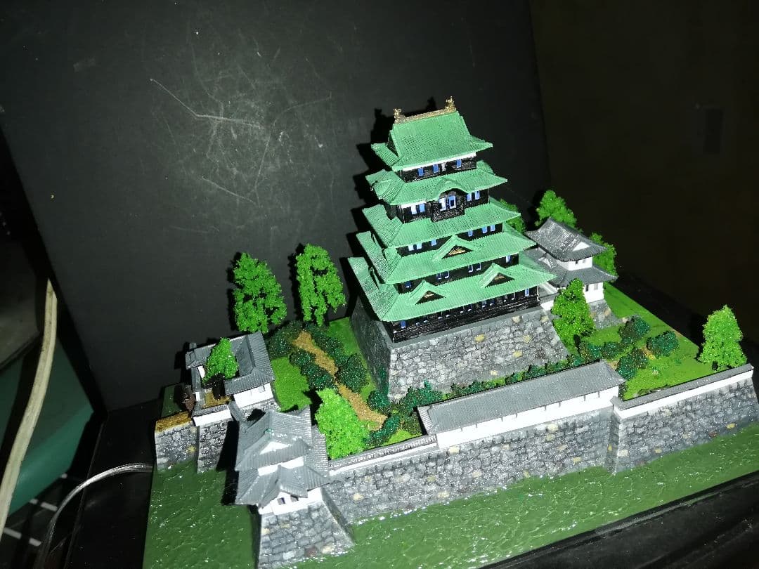 かささん専用' 江戸城、ジオラマ、完成品、ライト・ケ−ス付き