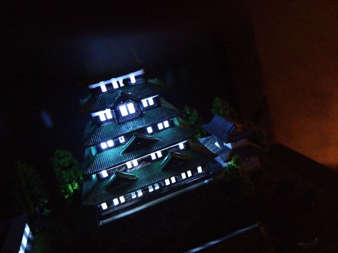 かささん専用' 江戸城、ジオラマ、完成品、ライト・ケ−ス付き