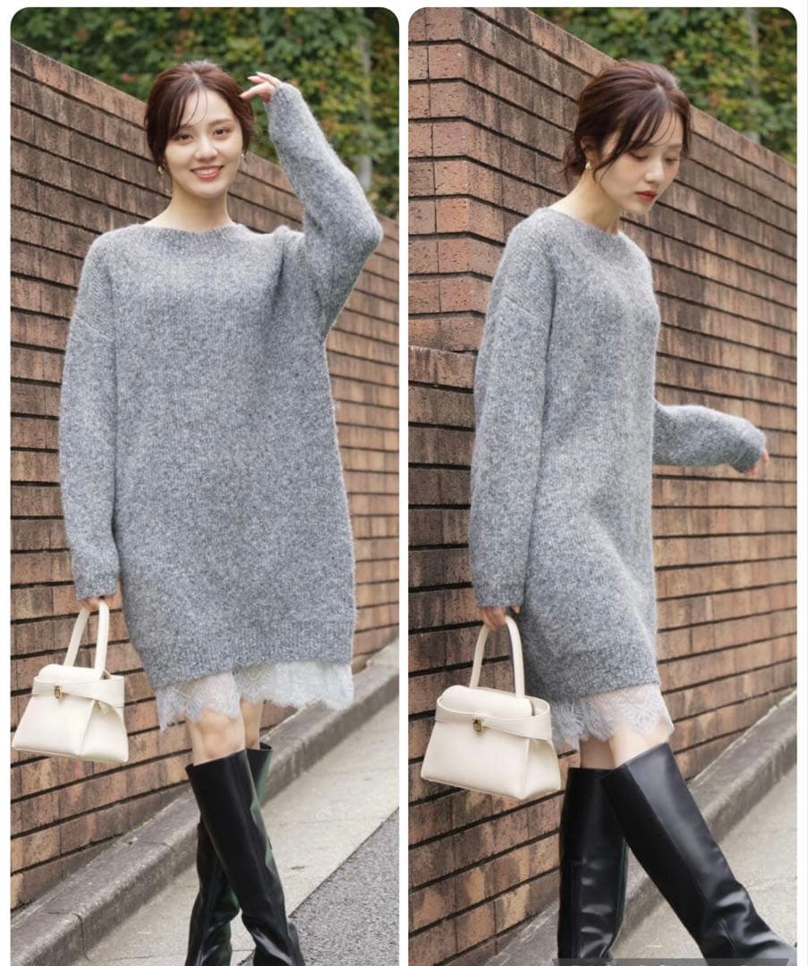 ルナ。プロポーションボディドレッシング　ニットミニワンピース　PS