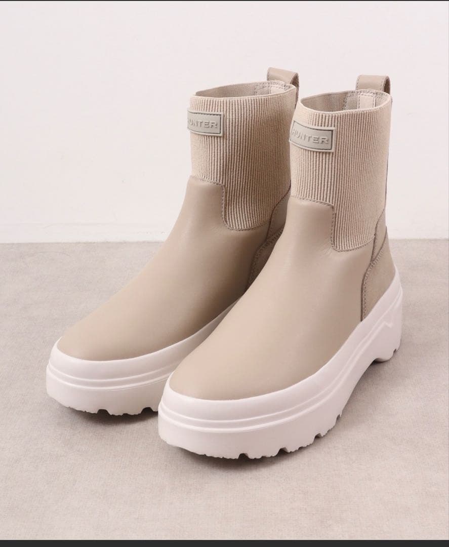 ［値下げ］HUNTER BEAMS厚底ベージュ長靴
