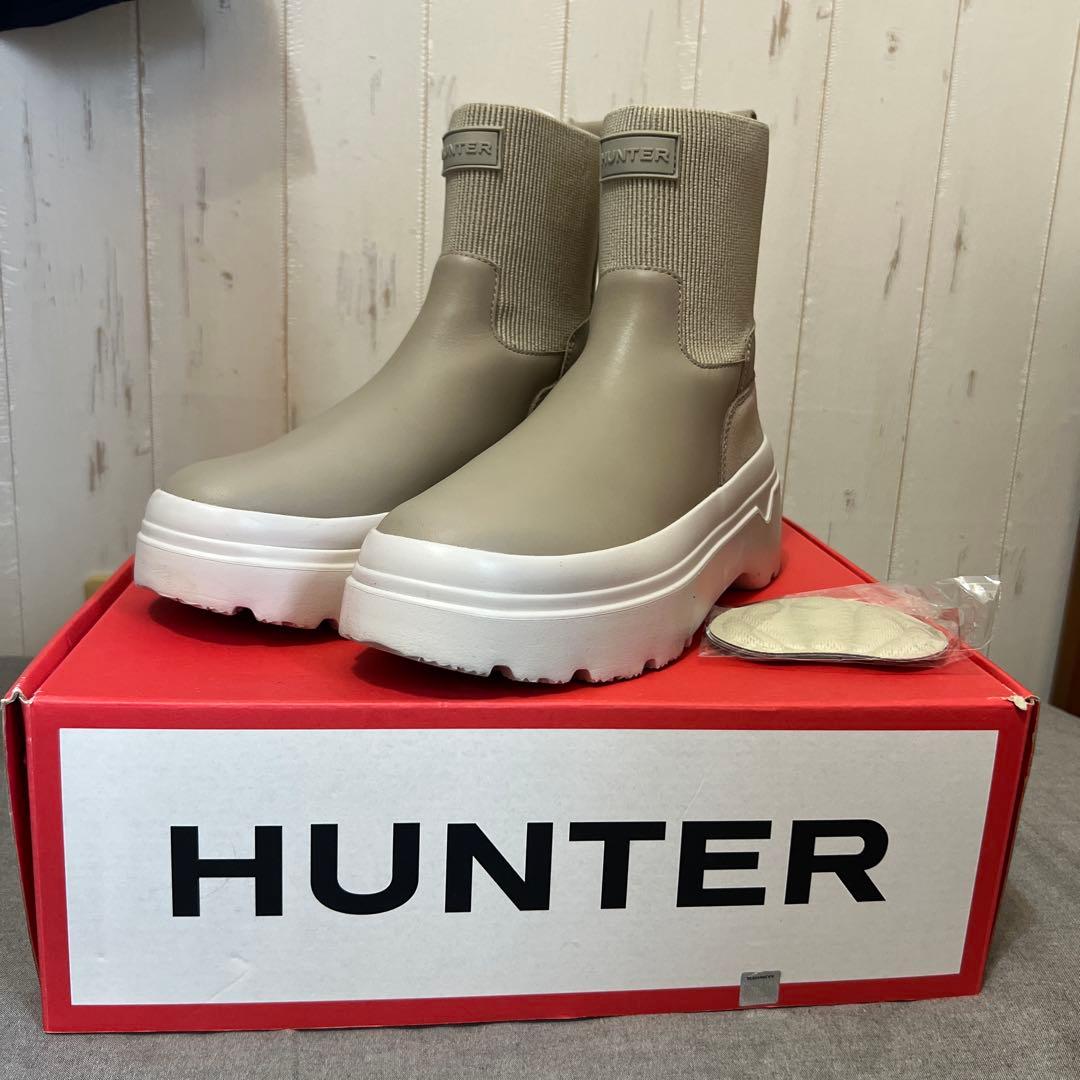 ［値下げ］HUNTER BEAMS厚底ベージュ長靴