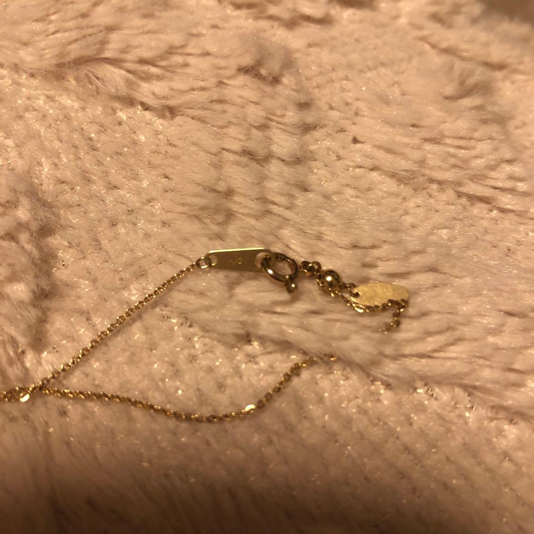 美品　agete【アガット】K10 ネックレスチェーン/スライドボール/50cm