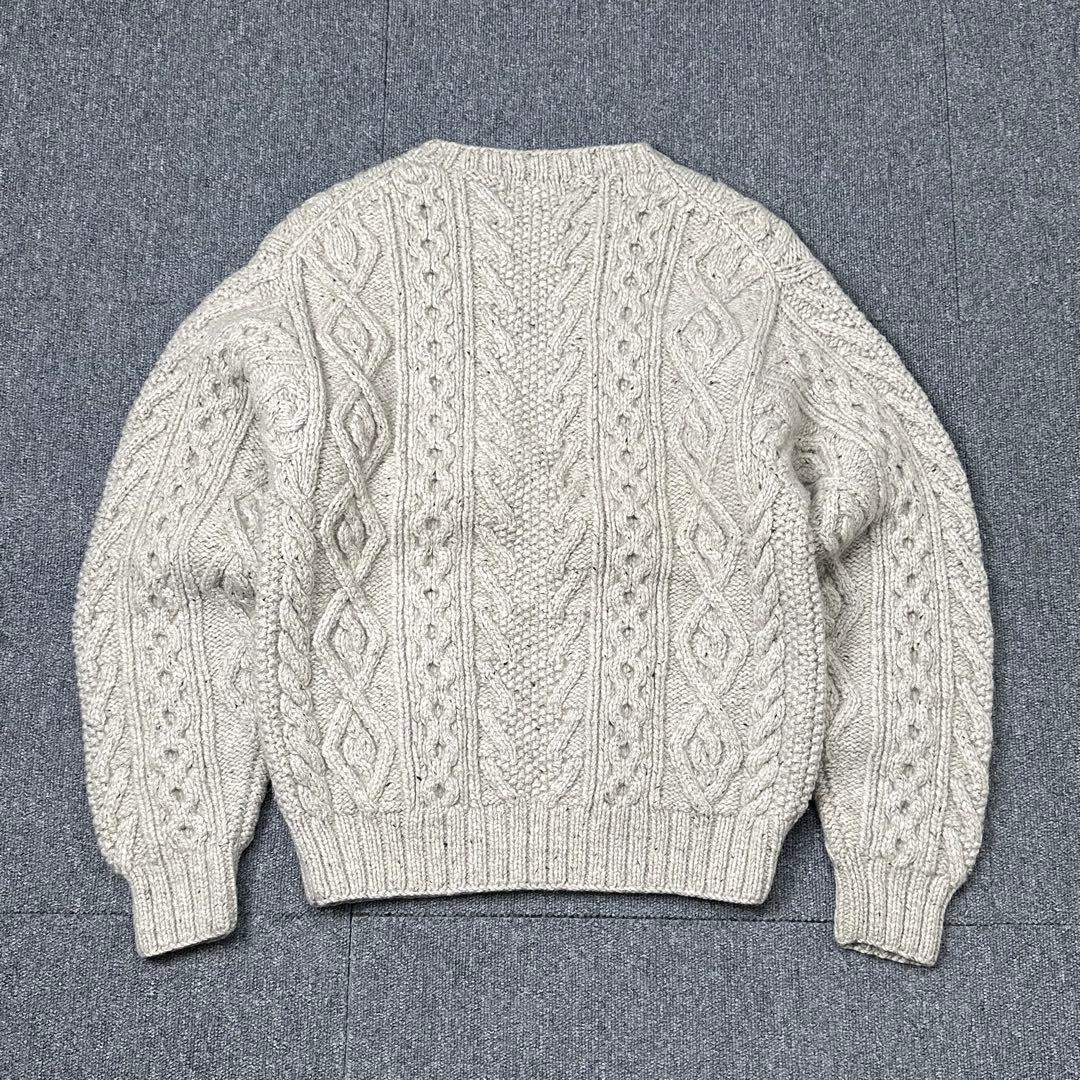 90s J.PRESS シルク混 ウール アランニットセーター ジェイプレス