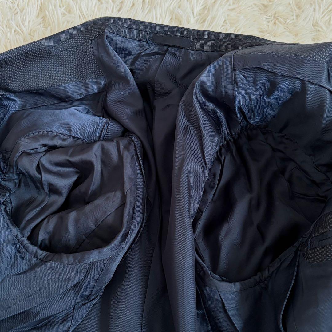 【美品】エルメネジルドゼニア スーツ セットアップ 2B ネイビー L 総裏