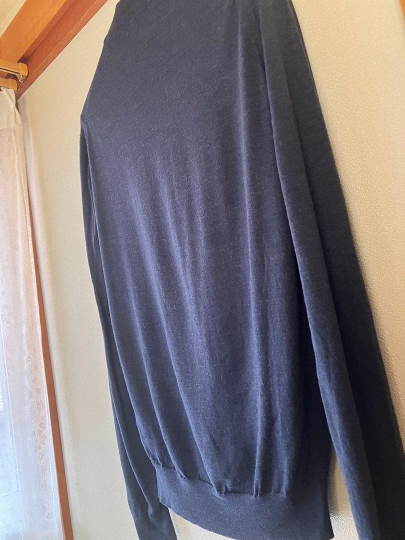 JOHN SMEDLEY メリノウール 30G モックネックニット ネイビー S