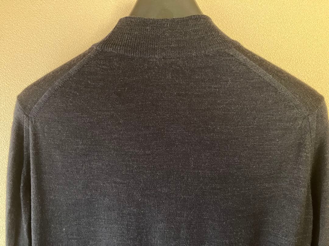 JOHN SMEDLEY メリノウール 30G モックネックニット ネイビー S