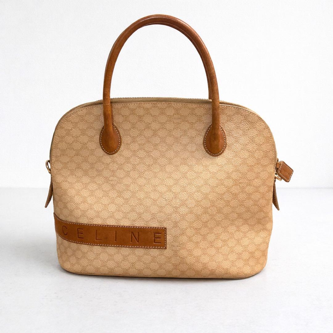 CELINE セリーヌ マカダム ハンドバッグ ベージュ ヴィンテージ　正規品