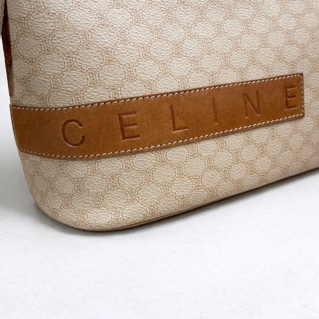 CELINE セリーヌ マカダム ハンドバッグ ベージュ ヴィンテージ　正規品