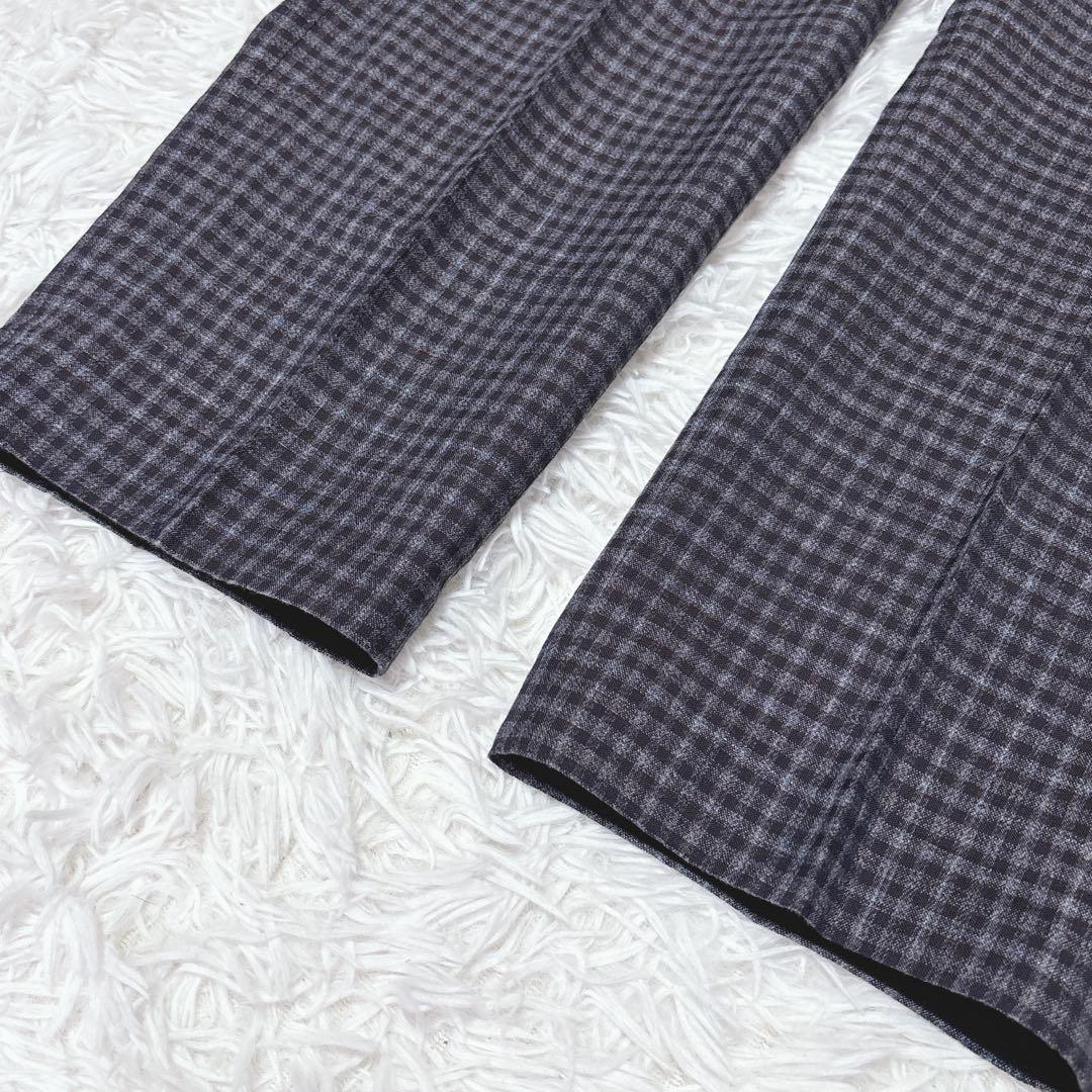 MANUEL RITS チェック柄 ビジネススーツ 50サイズ　ウール リネン