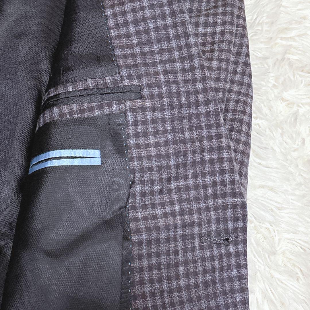 MANUEL RITS チェック柄 ビジネススーツ 50サイズ　ウール リネン