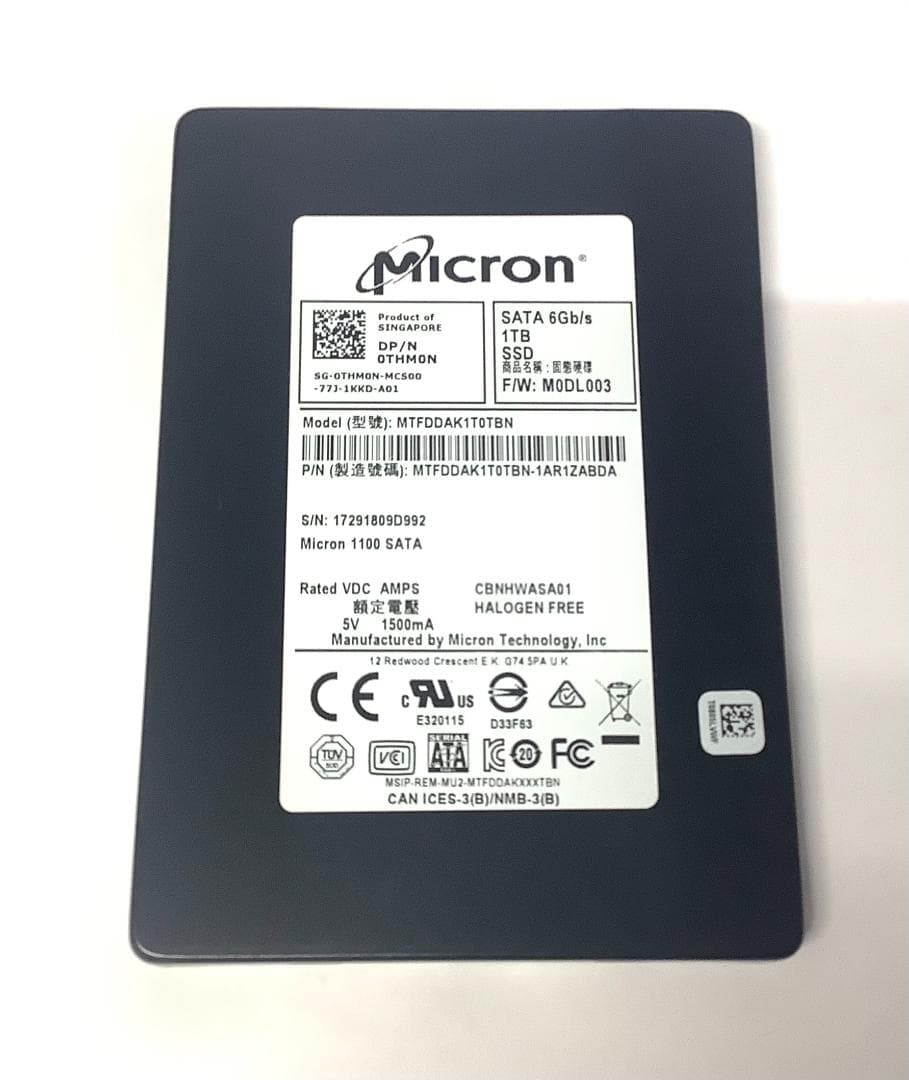 ②-WA424 Micron SATA 1TB SSD 2.5 1点