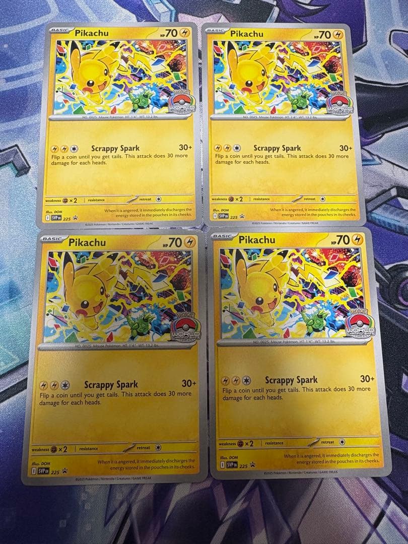 ポケモンカード ピカチュウ 4枚セット げきとうスパーク テツノイバラ　プロモ