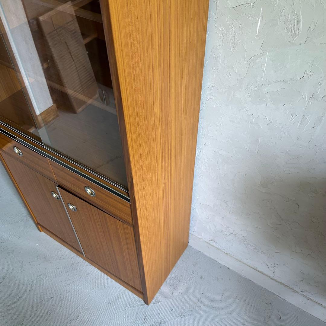 【美品】レトロポップ 木目調 食器棚