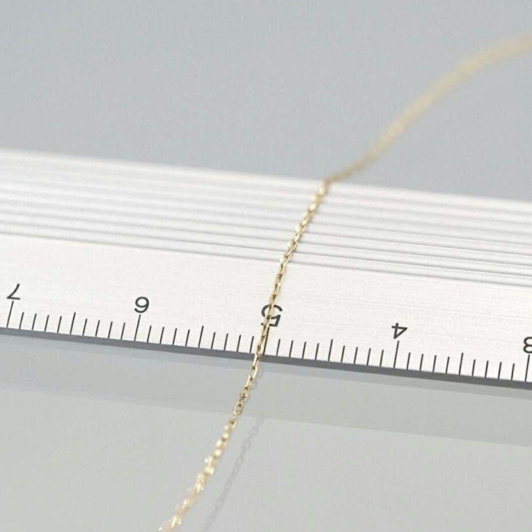 ★専用★K10YG 小豆ネックレスチェーン 55cm グリームカット入4面カット