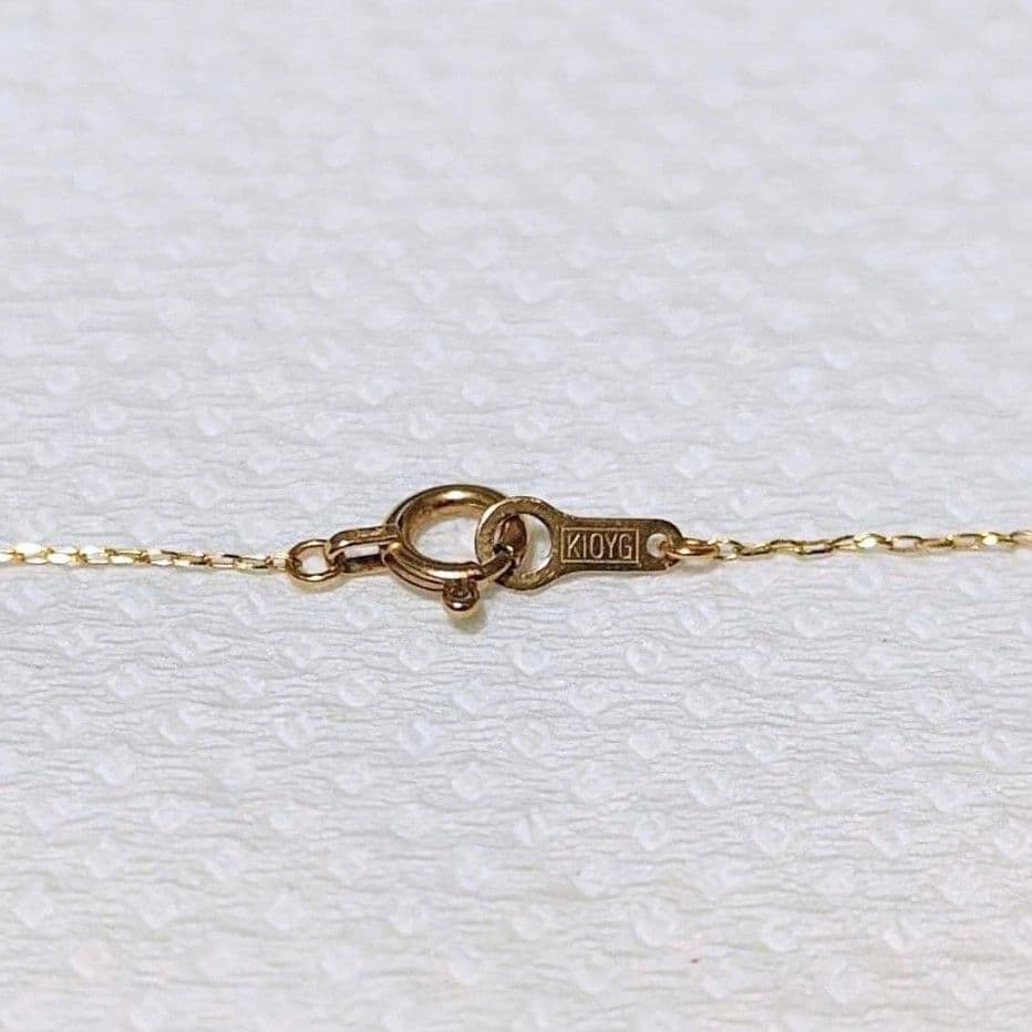 ★専用★K10YG 小豆ネックレスチェーン 55cm グリームカット入4面カット