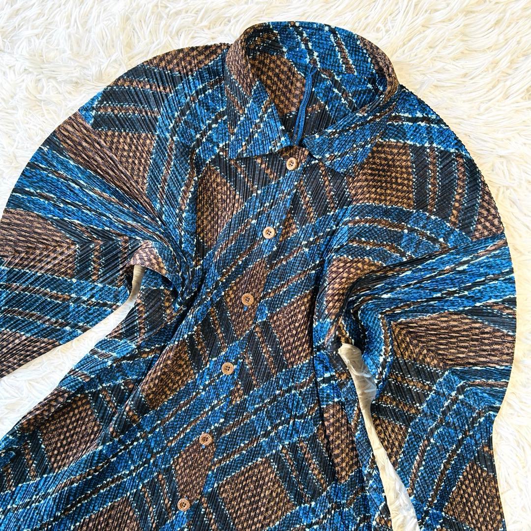 プリーツプリーズ ロングカーディガン バルーンスリーブ イッセイミヤケ