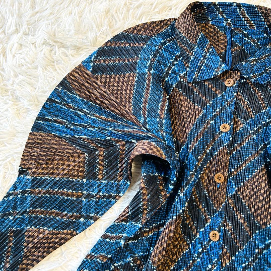 プリーツプリーズ ロングカーディガン バルーンスリーブ イッセイミヤケ