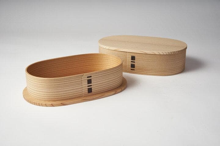 栗久の曲げわっぱ小判弁当大☆伝統的工芸品★秋田県大館☆グッドデザイン選定商品