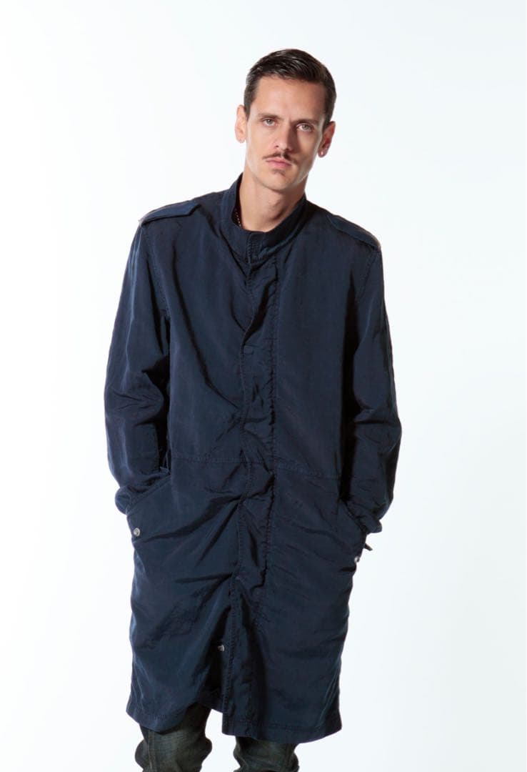 BACKLASHリネンナイロン製品染めモッズコート/バックラッシュミリタリー