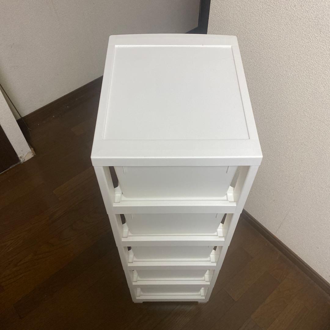 ホワイトチェスト 5段　大小2セット