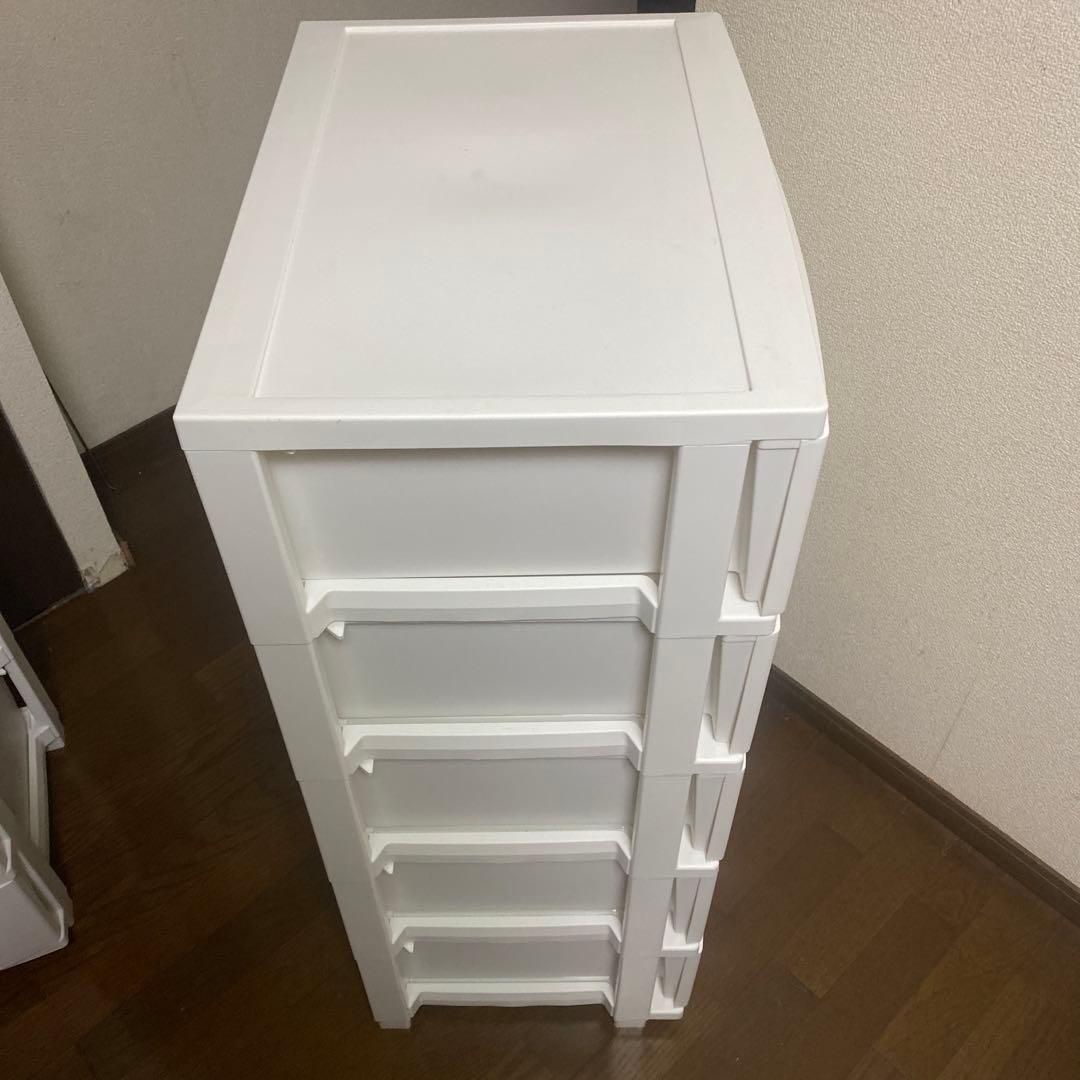 ホワイトチェスト 5段　大小2セット