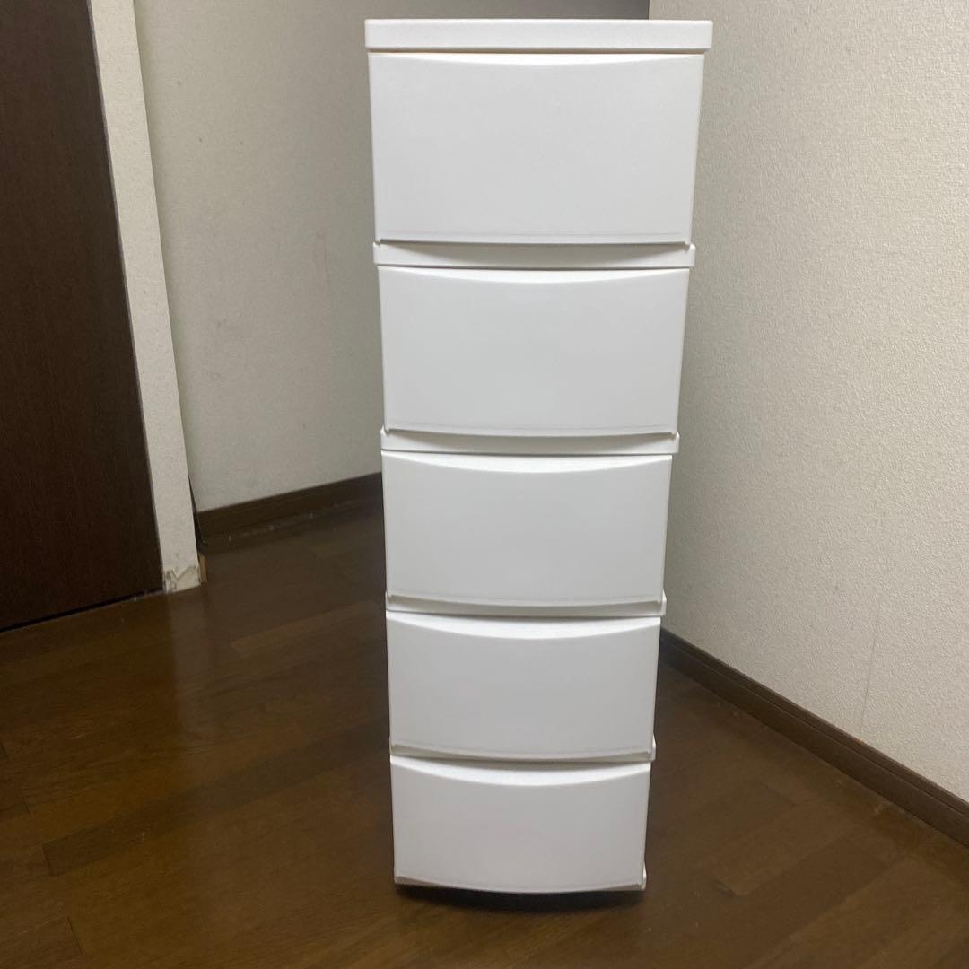 ホワイトチェスト 5段　大小2セット